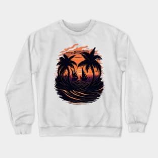 sunset on the beach Crewneck Sweatshirt